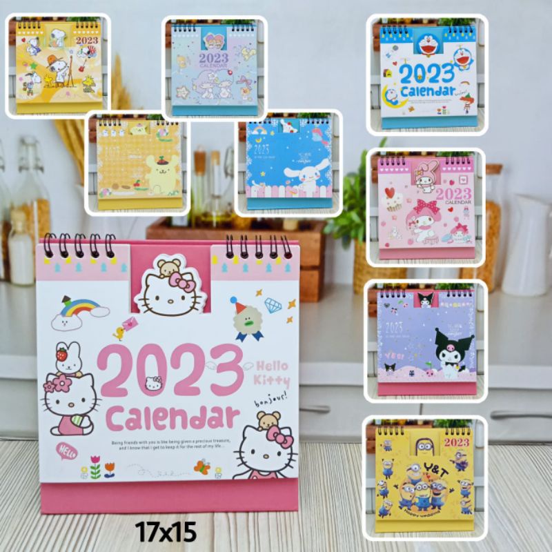 

kalender 2023 karakter hello Kitty Doraemon Minion melody
