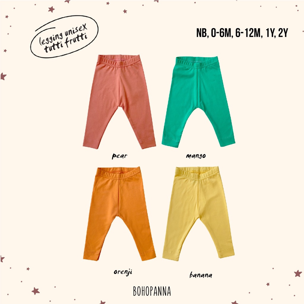 Bohopanna - Legging Unisex &amp; Legging Ruffle Tutti Frutti / Legging Bayi dan Anak