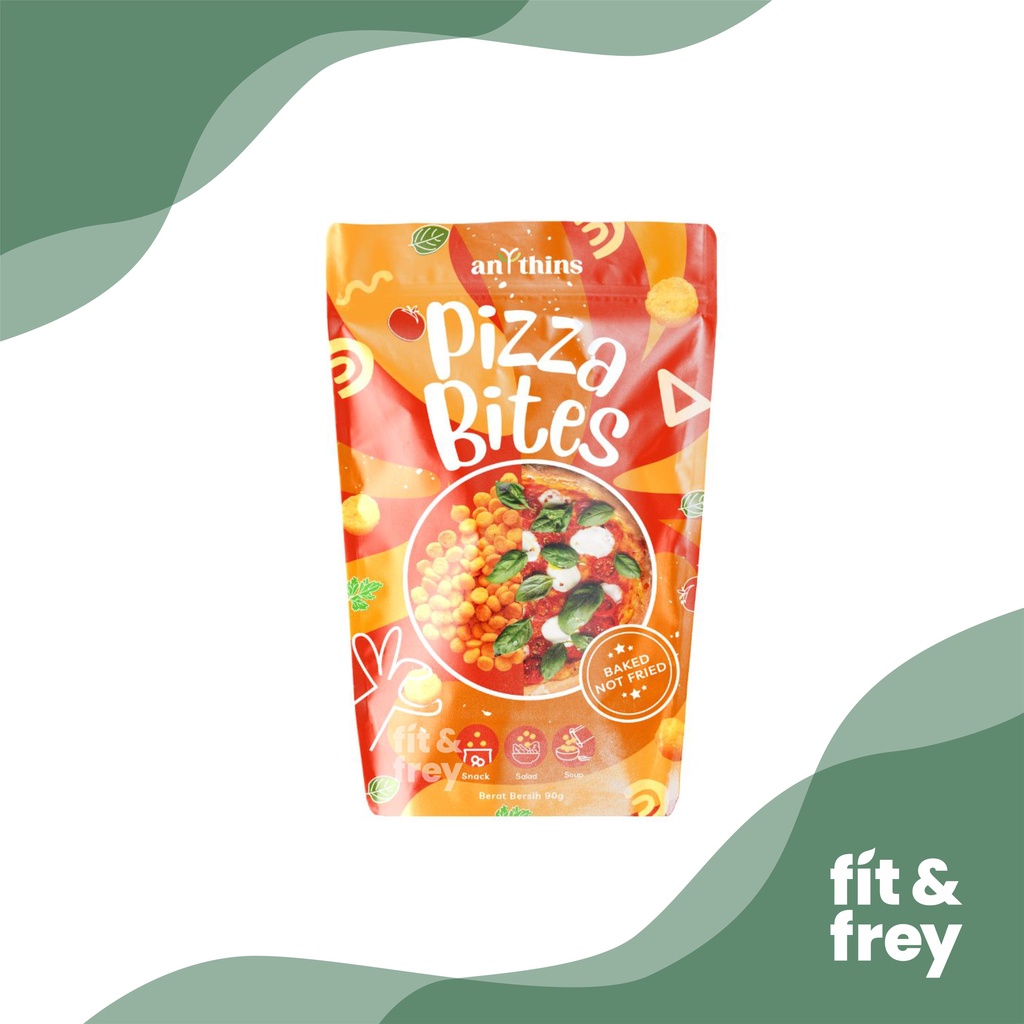 ANYTHINS Pizza Bites 90g - Vegan - Gluten Free - Baked Not Fried - Crackers - Healthy Snack