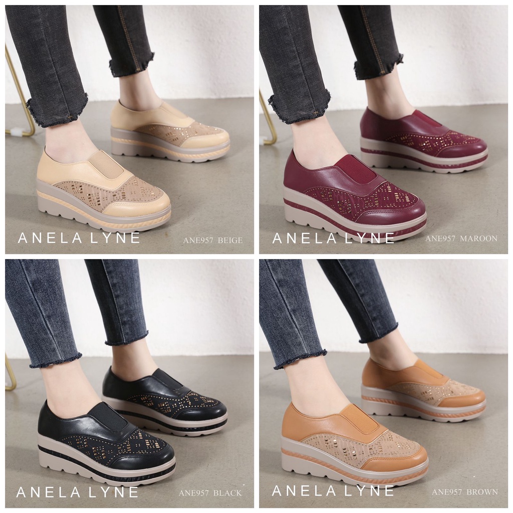 ANELA LYNE SAMONE SEPATU WEDGES SHOES ANE957 ORIGINAL