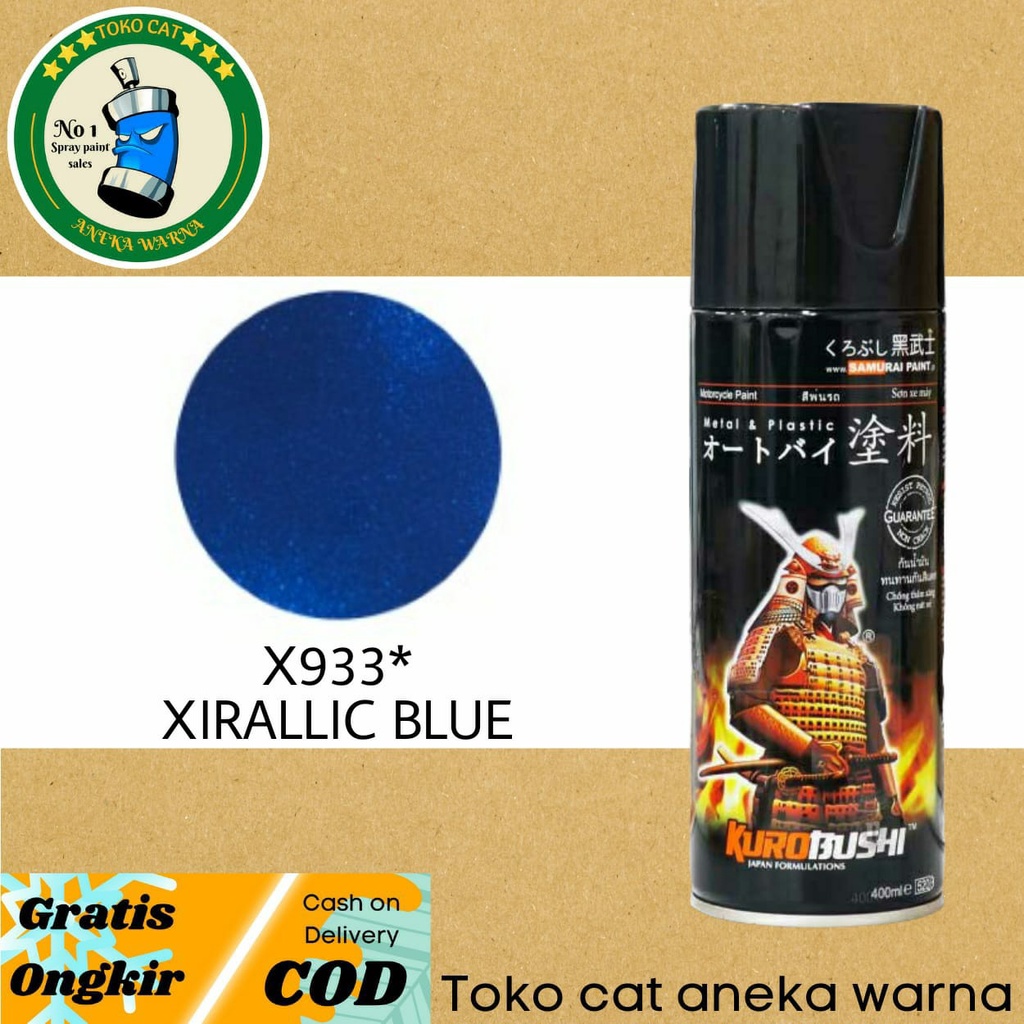 SAMURAI PAINT XIRALLIC BLUE X933* 400ml cat semprot spray paint pilox pilok xiralic xiralik siralik samuraipaint biru