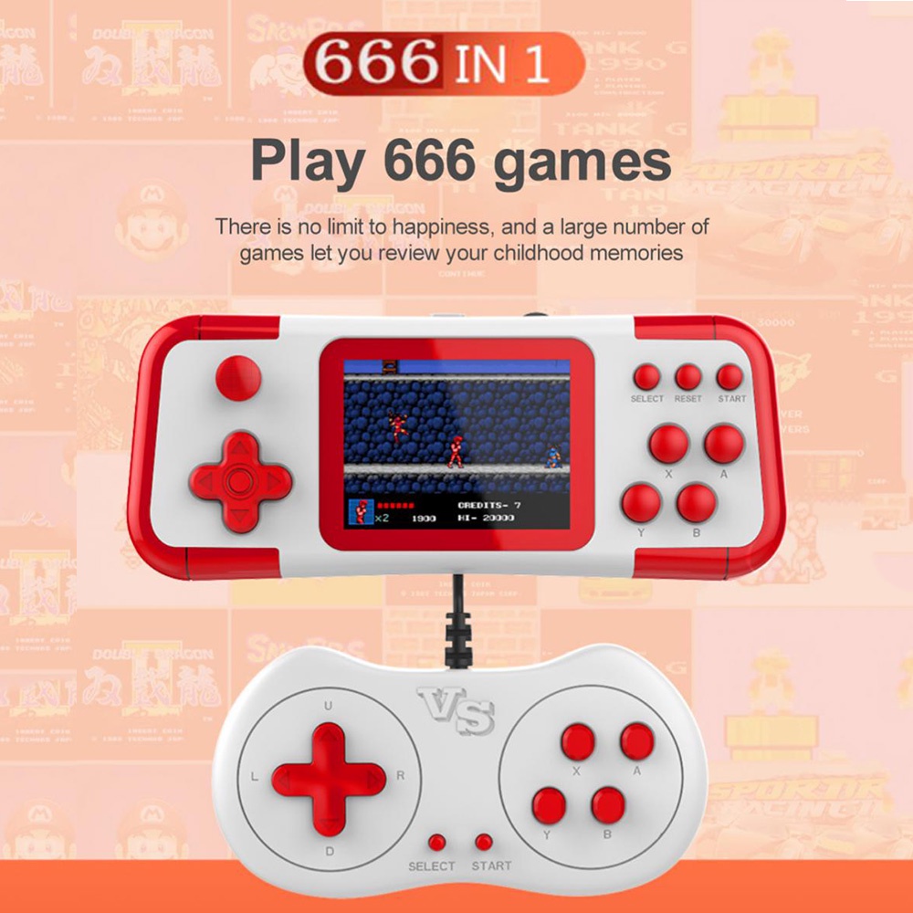 A12 NEW Built-in 666 Games Game Arcade Console 3 Inch TFT Layar Warna Konsol Game Retro Portable Mini Handheld Game Console