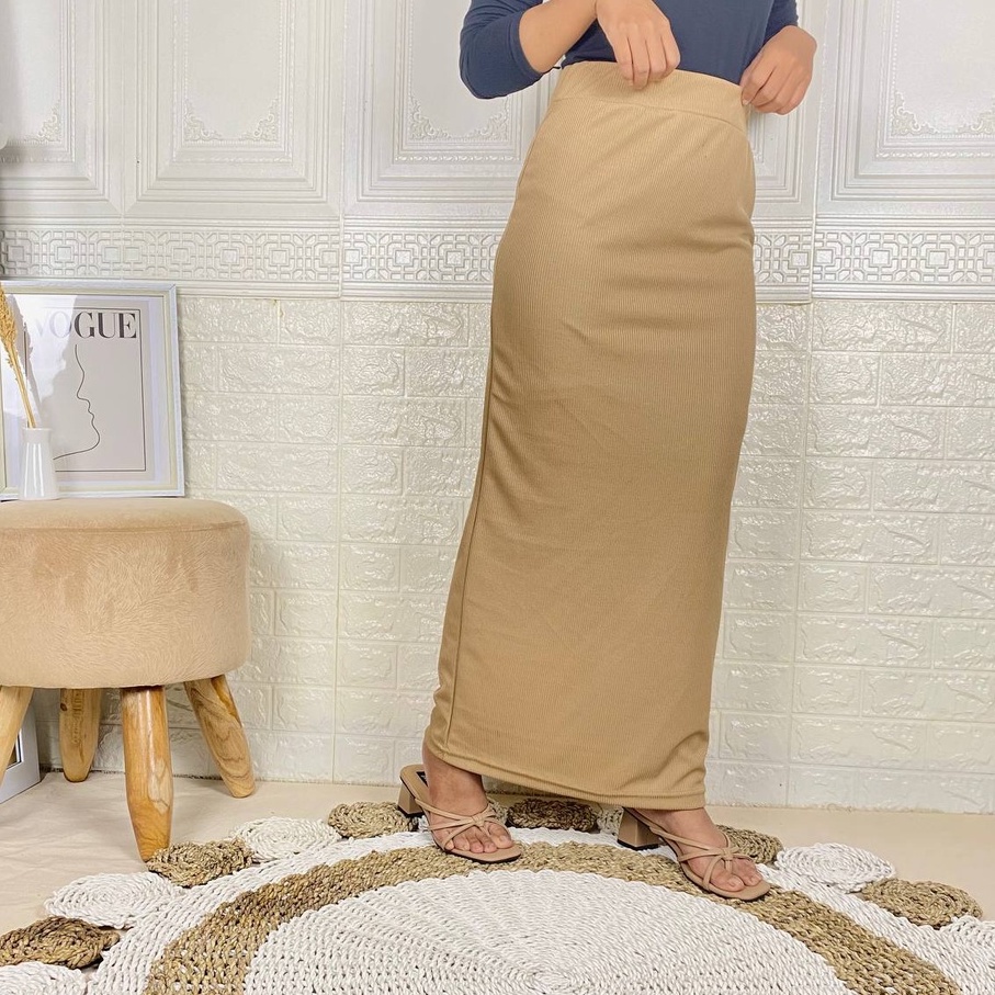 ROK SPAN PANJANG RAJUT KNITT/SPAN RIB PREMIUM BIGSIZE