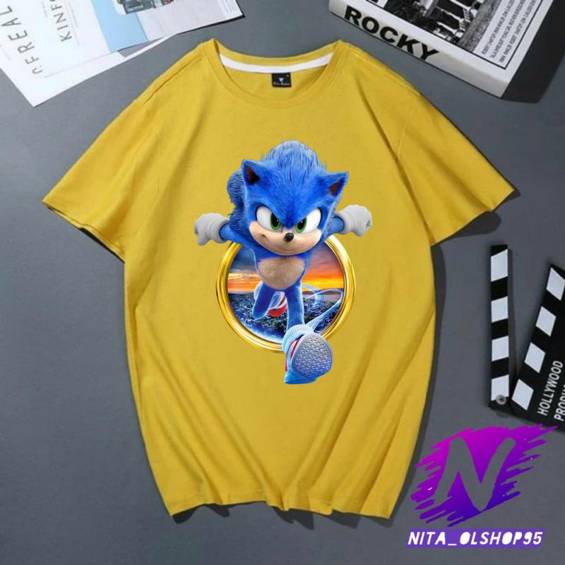kaos anak sonic movie3 baju anak sonic terbaru gratis nama bahan premium