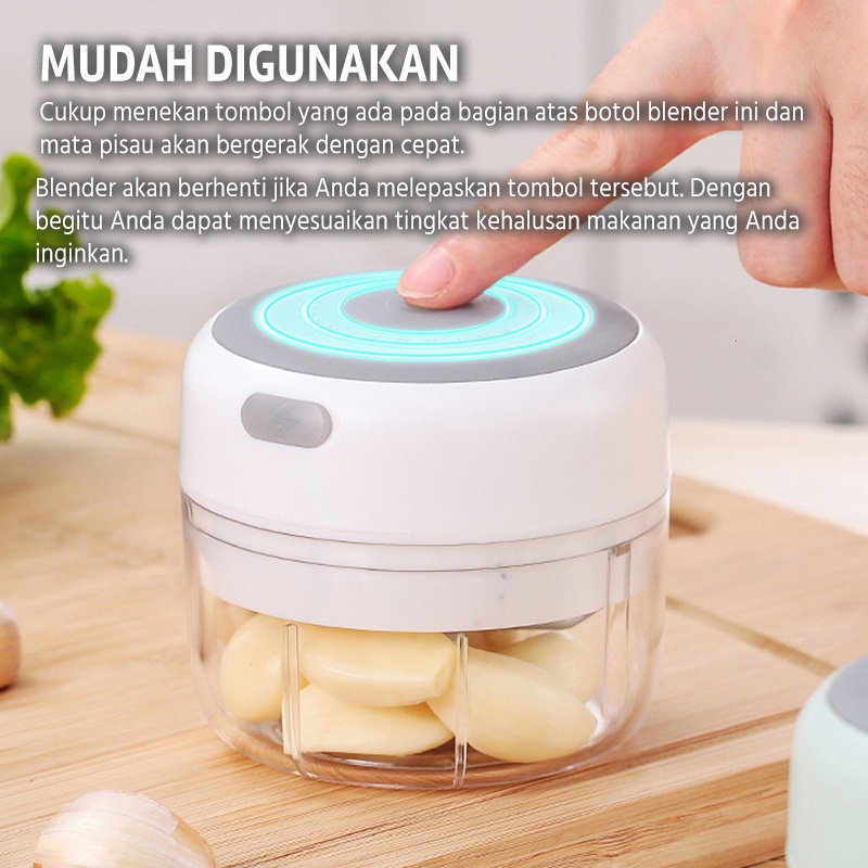 Produk baru Blender Bumbu Mini Elektrik Portable Food Chopper Garlic Masher USB Pencacah Bawang