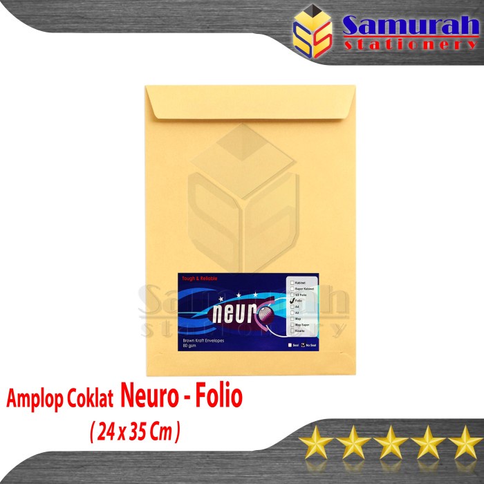 

Berkualitas Amplop Kertas Coklat Neuro Ukuran Folio / F4 Berkas Dokumen 24 X 35 Cm Trendi