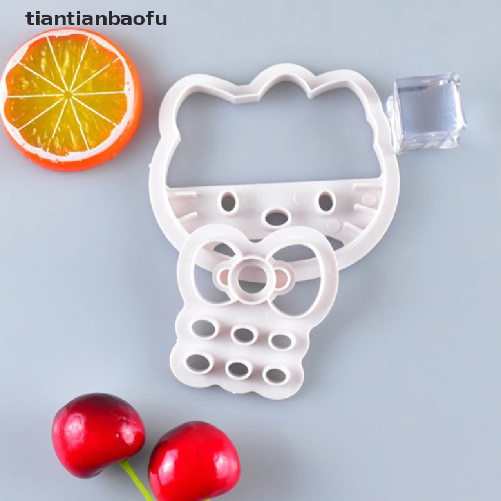 Cetakan Pemotong Kue / Buah / Biskuit Bentuk Kucing Bahan Plastik Untuk Alat Dapur