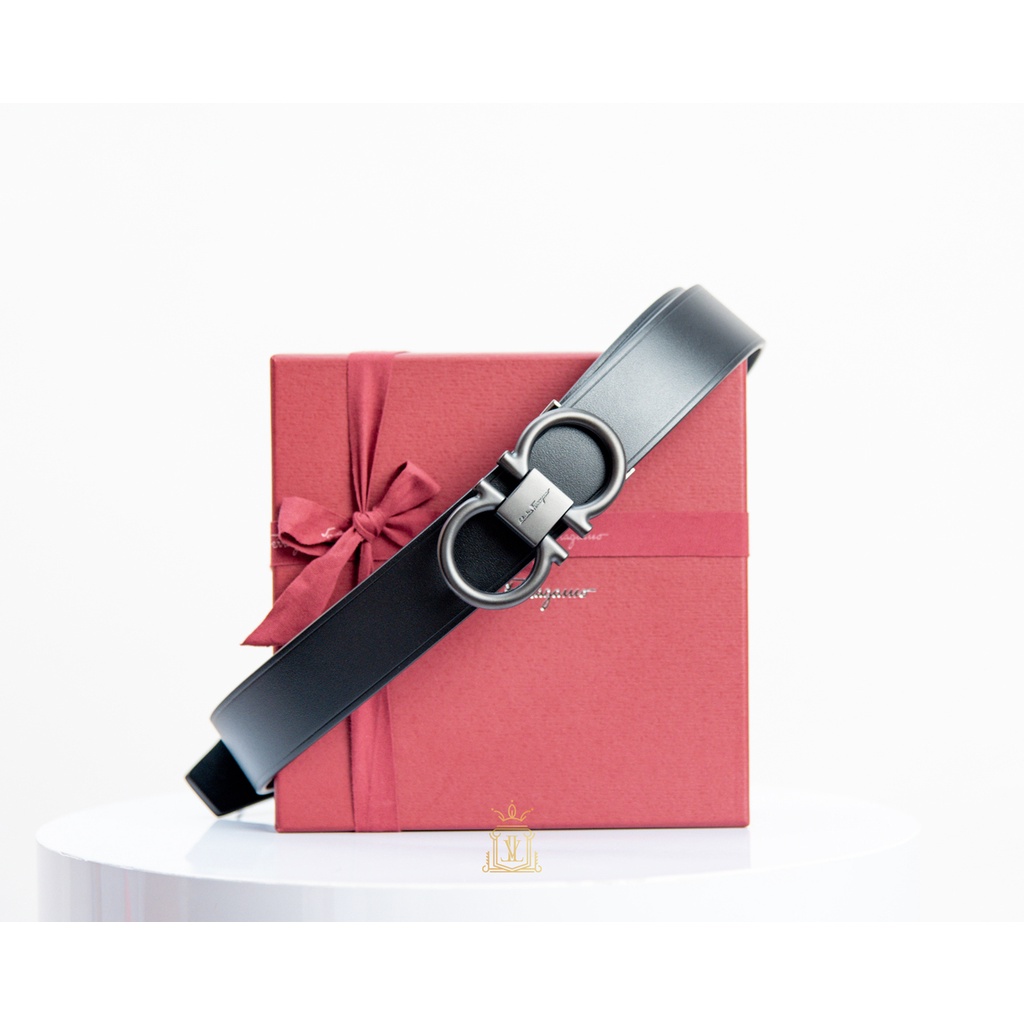 Salvatore Ferragamo Gancini Buckle Belt - Black Matte [100% Original]