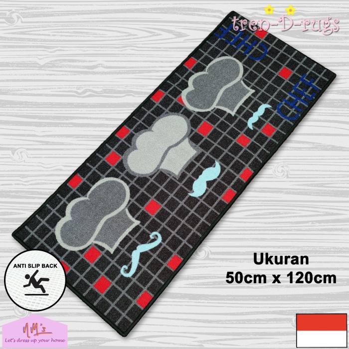 KARPET BULU Karpet Keset kaki alas lantai dapur lorong bulu anti slip murah NMs - C. Black Origin ra