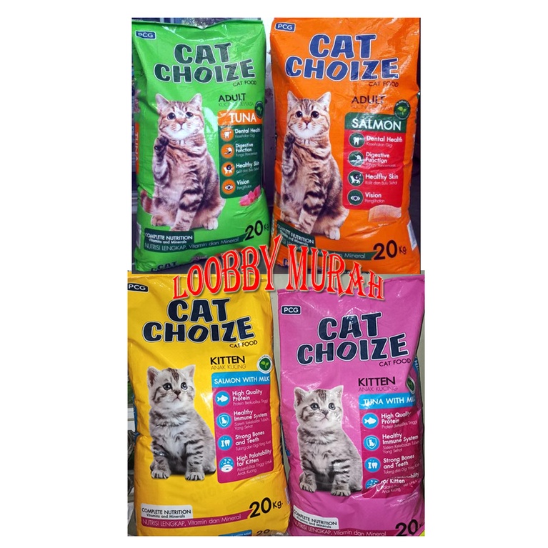 - Pakan Kucing CAT CHOIZE 20Kg Tuna & Salmon Adult & Kitten Choice Dry Cat Food
