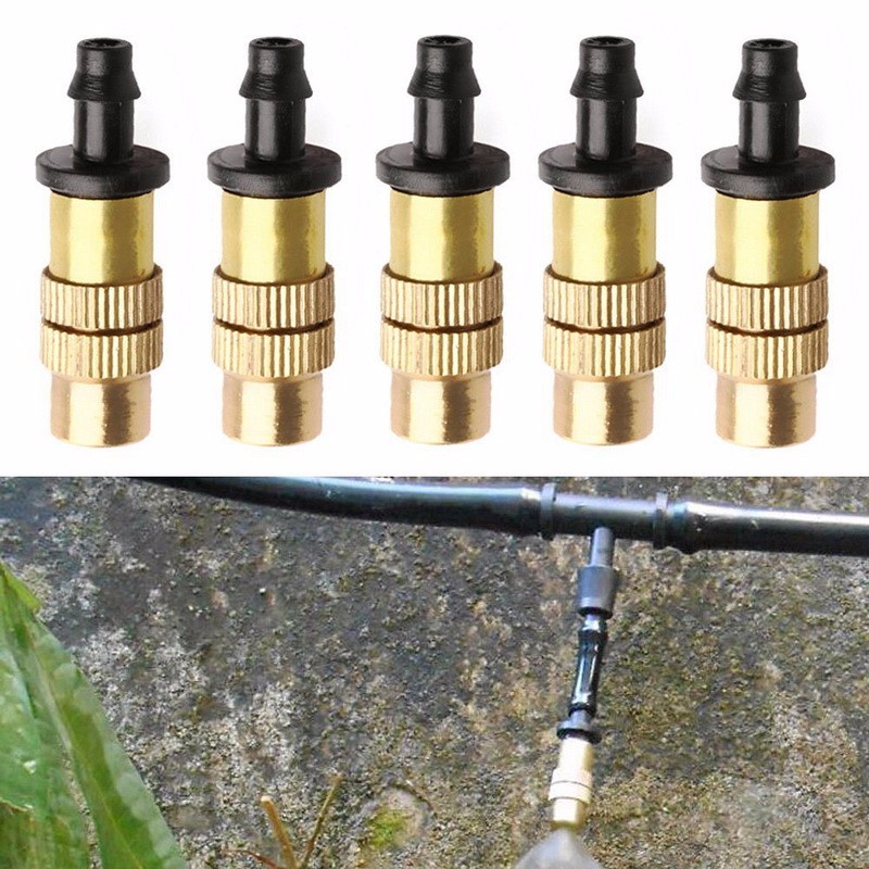 VanKood Water Mist Sprinkler Drip Irigasi Penyiram Air Taman Nozzle Brass 1 Holes 10 PCS - HW81013 - Copper