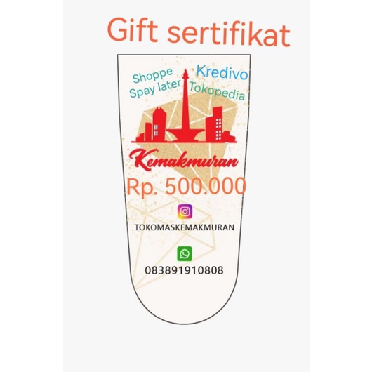 

gift sertifikat toko mas jakarta