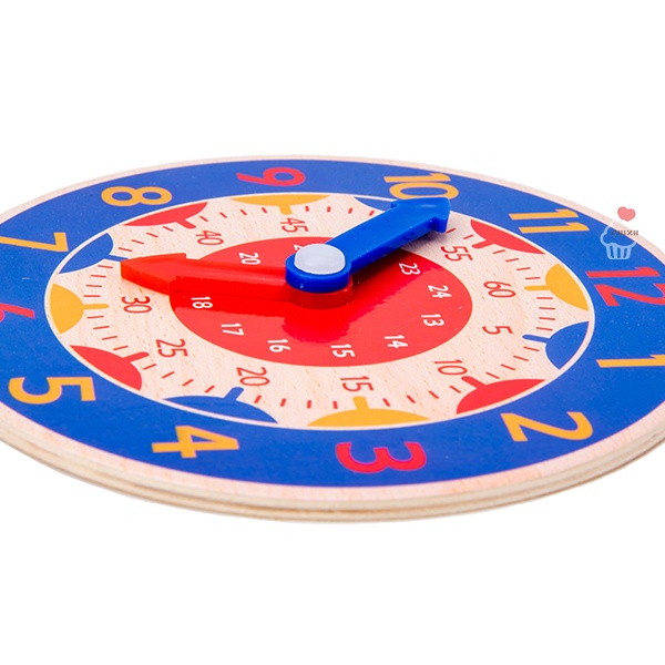 Mainan Jam Kayu | Wooden Clock Time Teaching Aid | Mainan Edukatif Edukasi Anak | APE Alat Peraga Mengenal Waktu