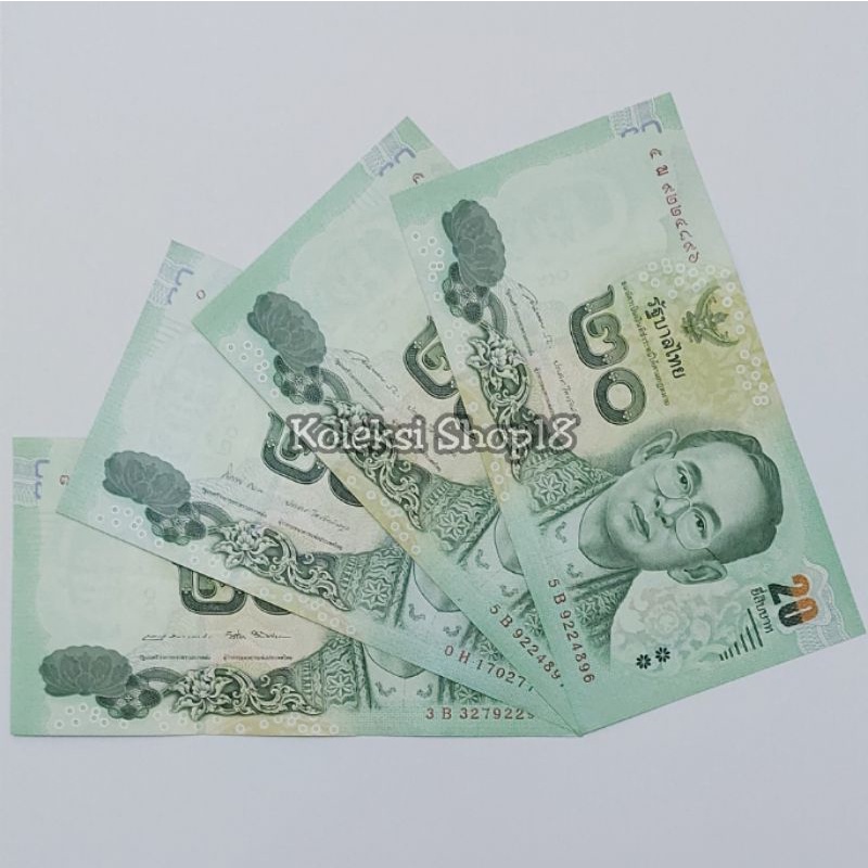 Koleksi Bath Thailand Bangkok Pecahan 20 Bath Raja Lama