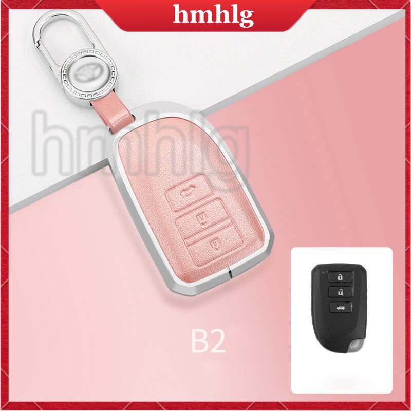 [Tersedia] Untuk Cover Kunci Mobil Toyota Vios Yaris Aluminium Alloy Kulit Keyless Remote Smart Key Casing