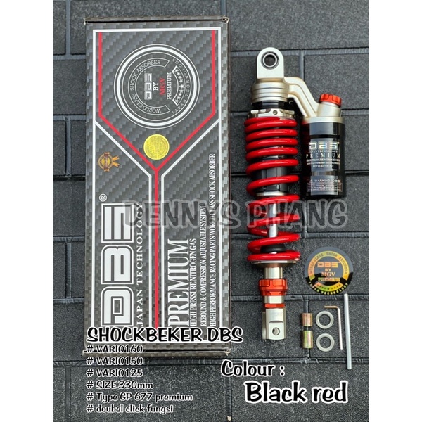 Shock DBS 677 GP Series Premium EXTREM Matic Singel Shock 330mm Shockbreaker Matic Tabung Atas Mio Fino Soul Fazzio Lexi Xeon Beat Scoopy Genio Click Vario125 150 FOURSIX_46