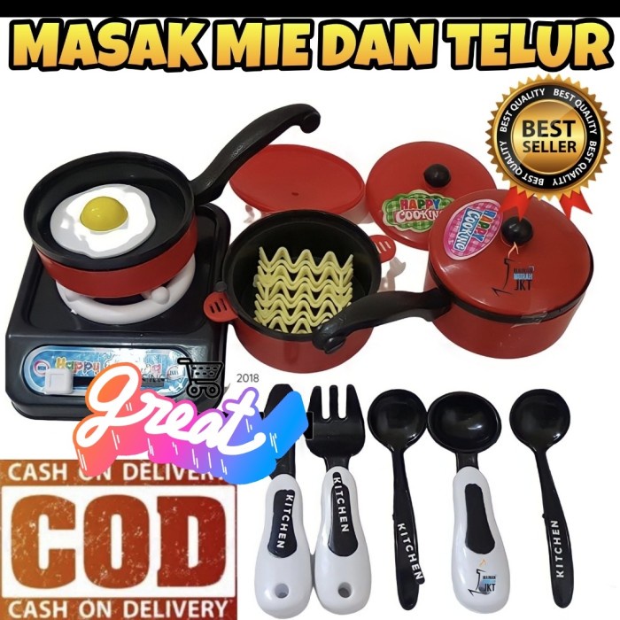 Mainan Anak Masak Masakan Mie Telor Ceplok/Dapur Set/Cooking Set