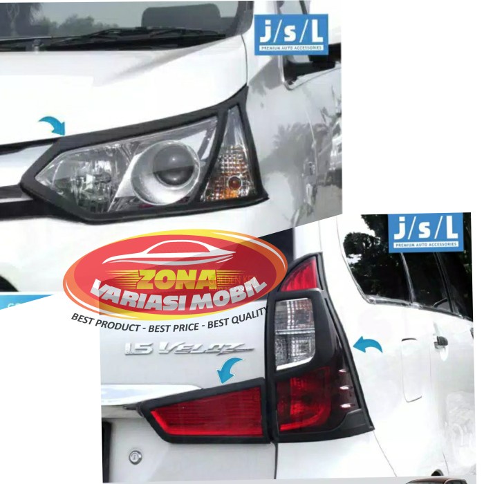 [BAYAR DIRUMAH] Garnish Lampu Depan Belakang Great New Xenia 2016 Hitam Blacktivo Jsl / Perlengkapan
