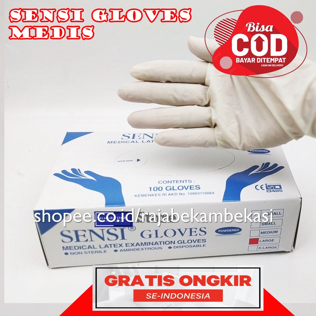 SENSI GLOVES SARUNG TANGAN KARET HANDSCOON SARUNG TANGAN DOKTER ISI 100