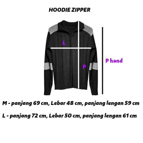 sweater PRIA Rajut  jaket resleting  longneck zipper 7get