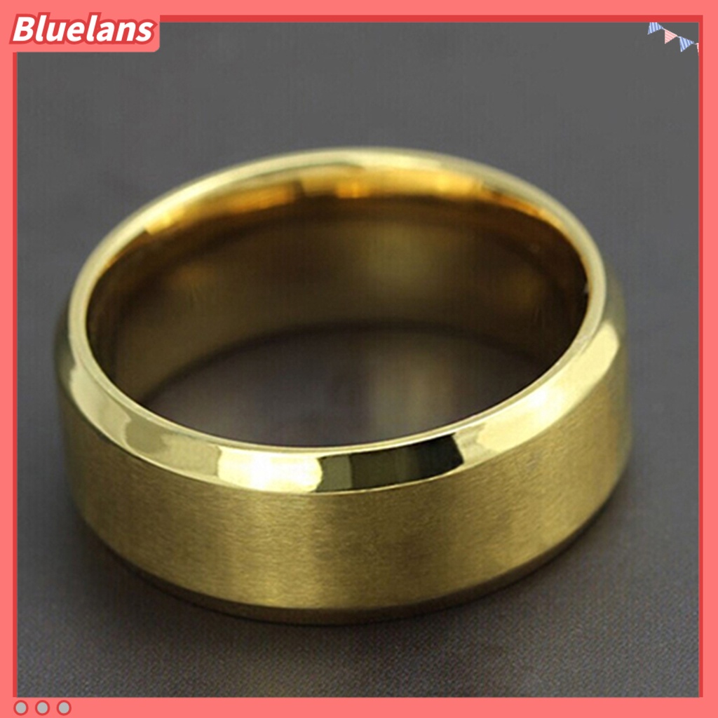 Bluelans Cincin Bahan Titanium Steel Model Lebar Gaya Punk Untuk Cocktail