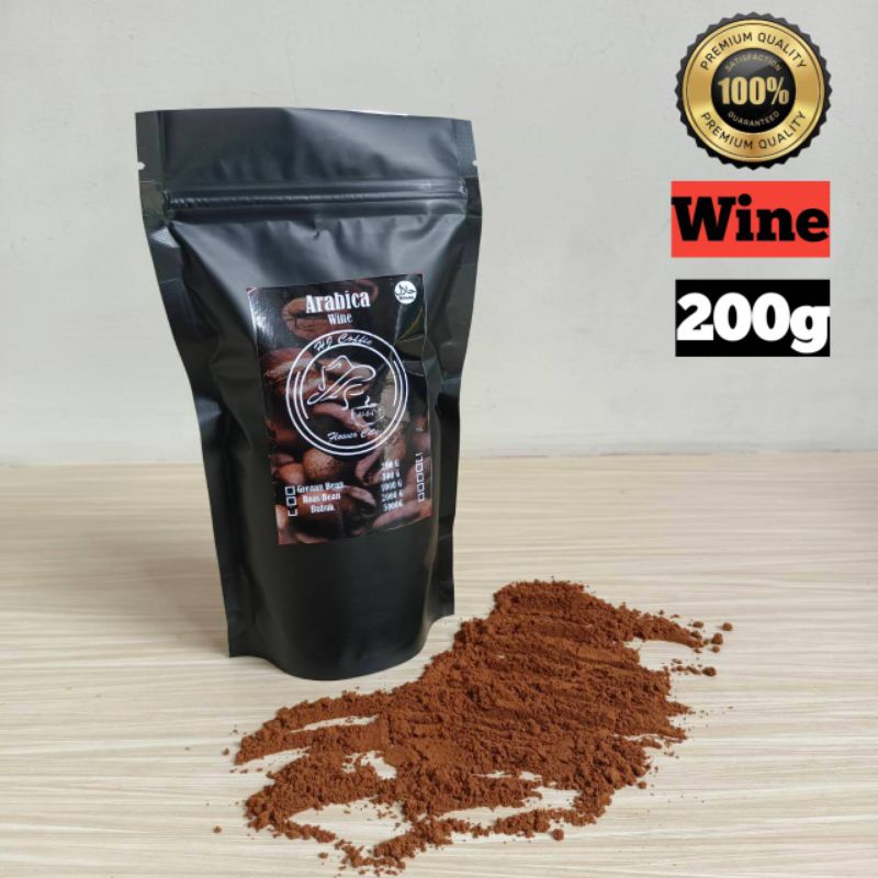 

Biji Kopi Bubuk Wine Robusta Arabica 200gram Best Premium Grade A+