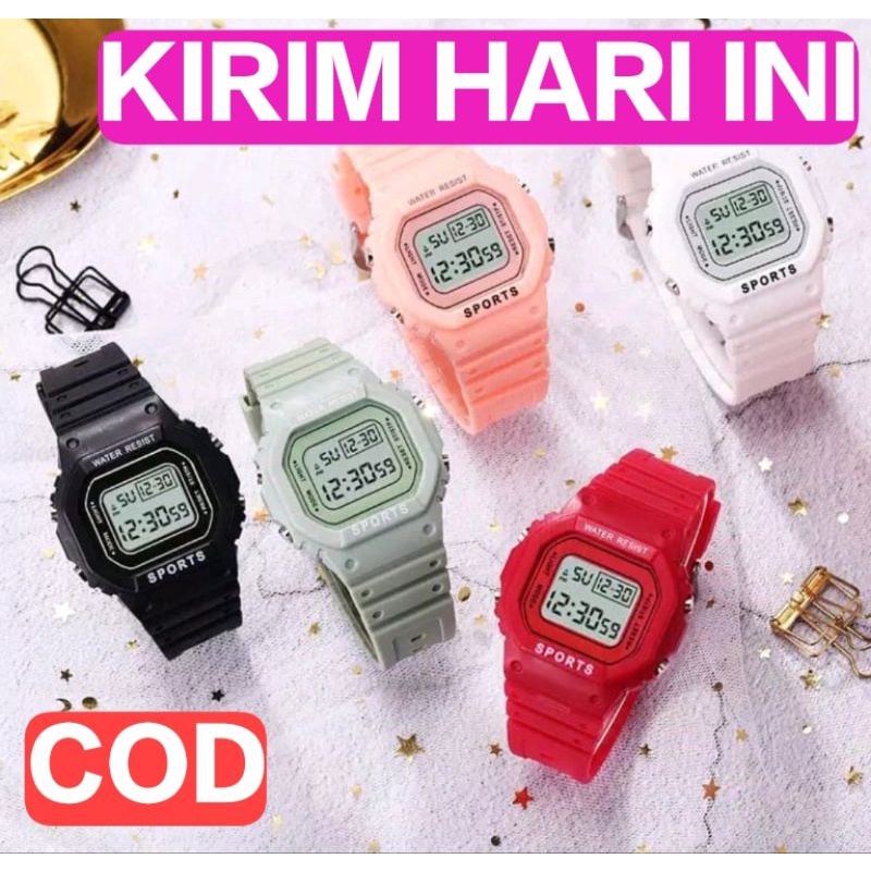 JAM TANGAN DIGITAL RUBBER PRIA / WANITA Macaron KARET LED KOREA SPORT - Ungu