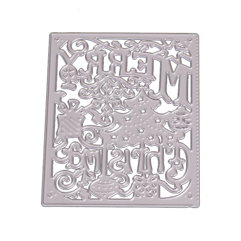 Zzz Cetakan Stensil Cutting Dies Motif Pohon Natal Bahan Metal Untuk Scrapbook / Craft