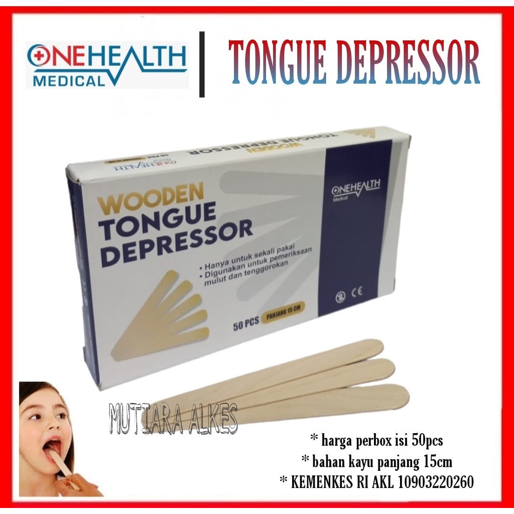 Wooden Tongue Spatel - Tong Spatel Lidah Kayu isi 50 Spatula Lidah Depressor