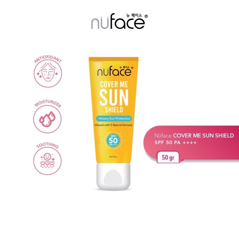 [an] nu face sunscreen spf 50 pa ++ || nu face sun shield cover me spf 50