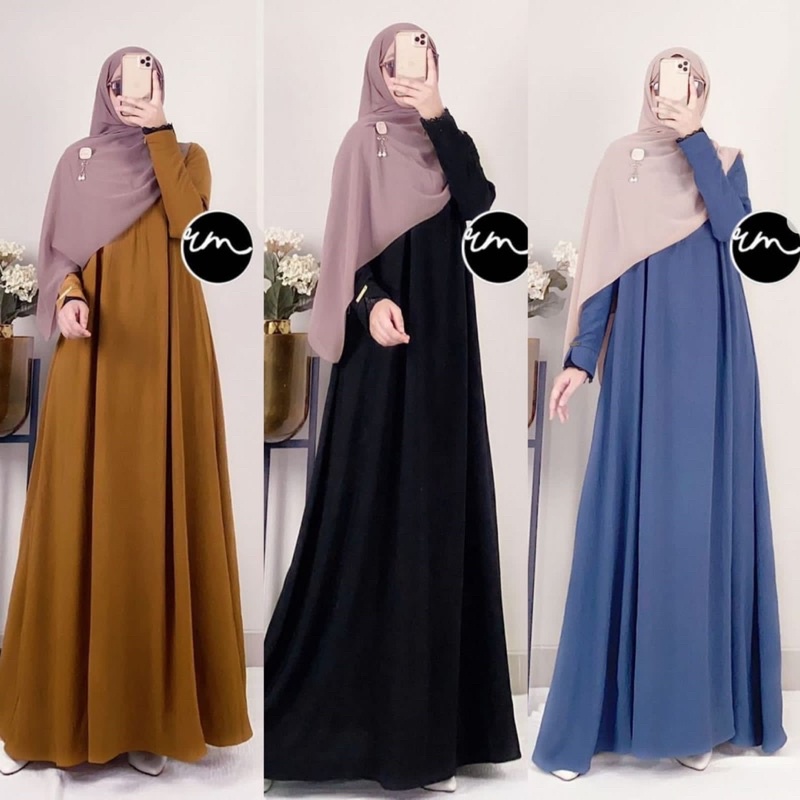 ABAYA NADA Gamis Crinkle  Dress Busui Friendly