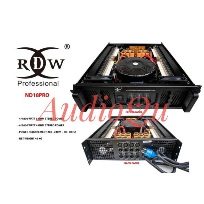 Power Amplifier Rdw Nd18Pro/Nd 18Pro/ Nd 18 Pro 4Ch 1800 Watt Original -