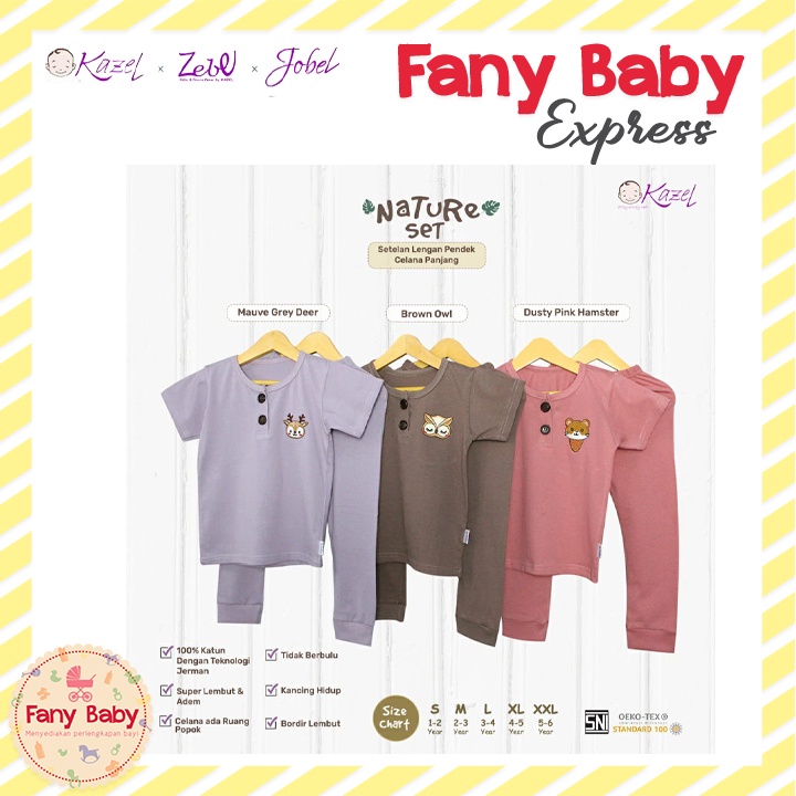 KAZEL NATURE SET BORDIR UNISEX 1PCS / BAJU BAYI ANAK 0-6 TAHUN [SNI]