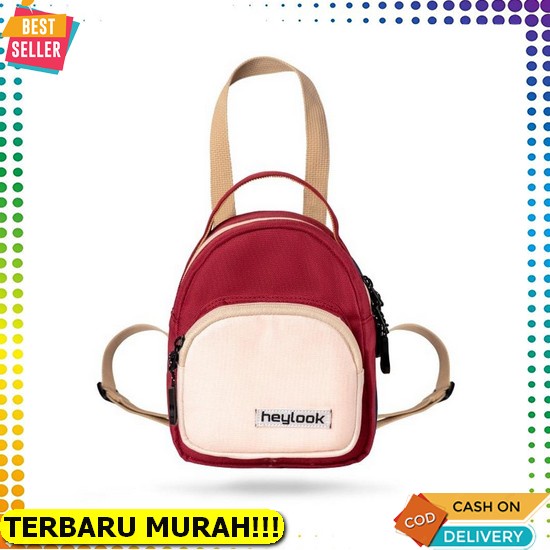 Tas Selempang Pria Keren Terbaru Import Outdoor Unik Simple M5O0 Waterproof Warna Kanvas Kulit Mini 