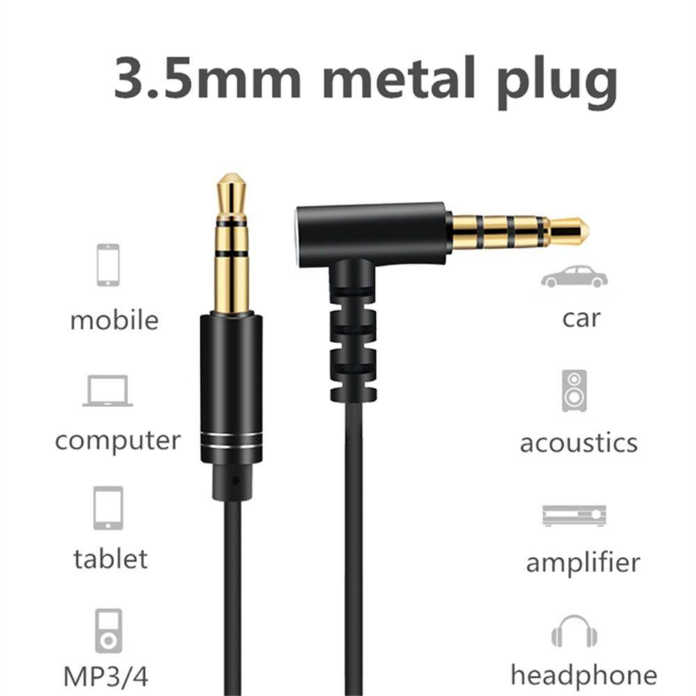 Populer Kabel L Mobil Kabel Audio 3.5mm Dengan Microphone Aux