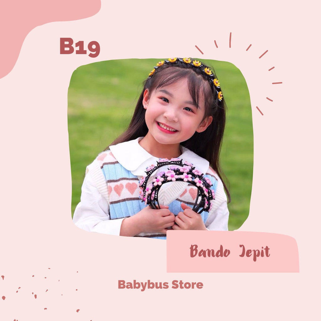 BBS B19 Bando Jepit Fashion Rambut 2 in 1 Aksesoris Rambut Wanita Anak Dewasa Lucu Karakter