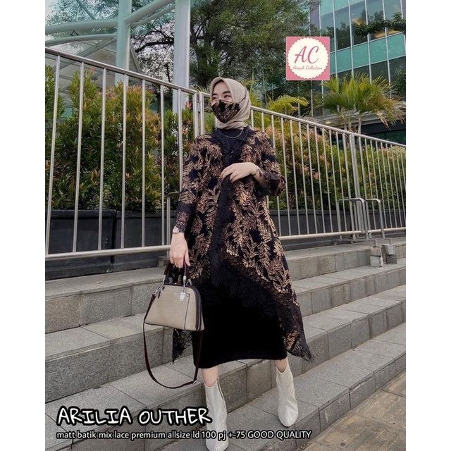 ARILIA OUTHER BRUKAT LACE / CARDIGAN BATIK LACE / OUTHER LACE BATIK KONDANGAN PESTA