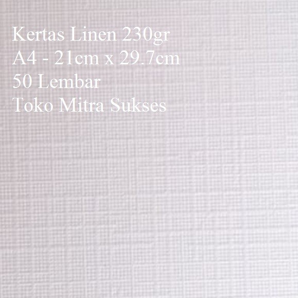 Kertas Kertas Linen Jepang 230 Gram A4 Isi 50 Lembar
