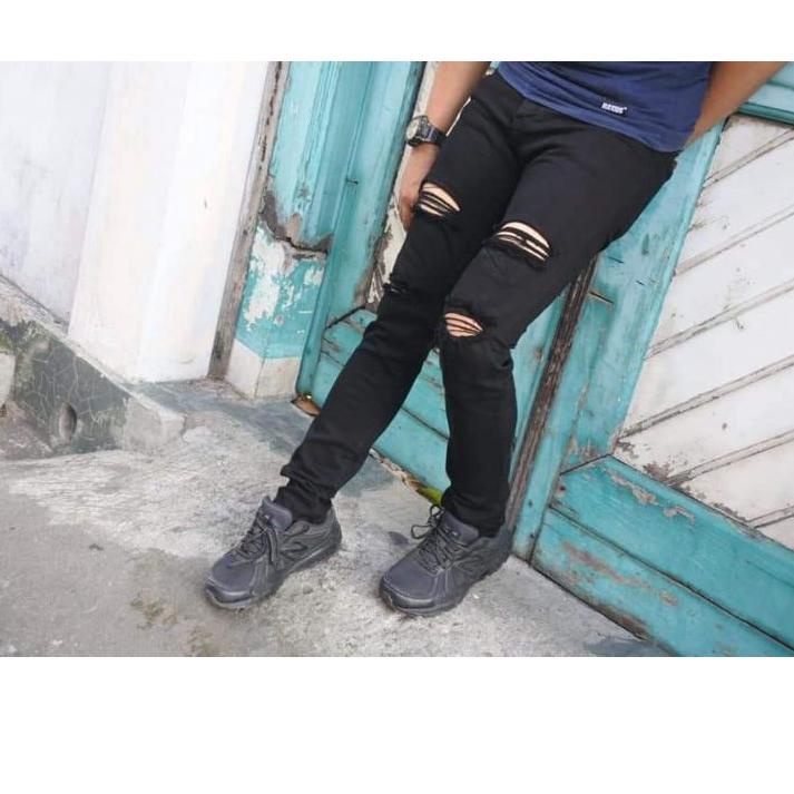 Siap Kirim CELANA SOBEK PRIA/ CELANA BOLONG/CELANA PENSIL SOBEK PRIA 2022/CELANA JEANS PRIA SOBEK KE