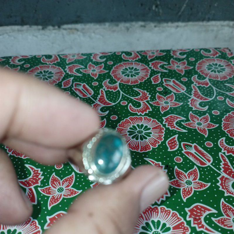 cincin batu akik pirus Persia hijau kecil