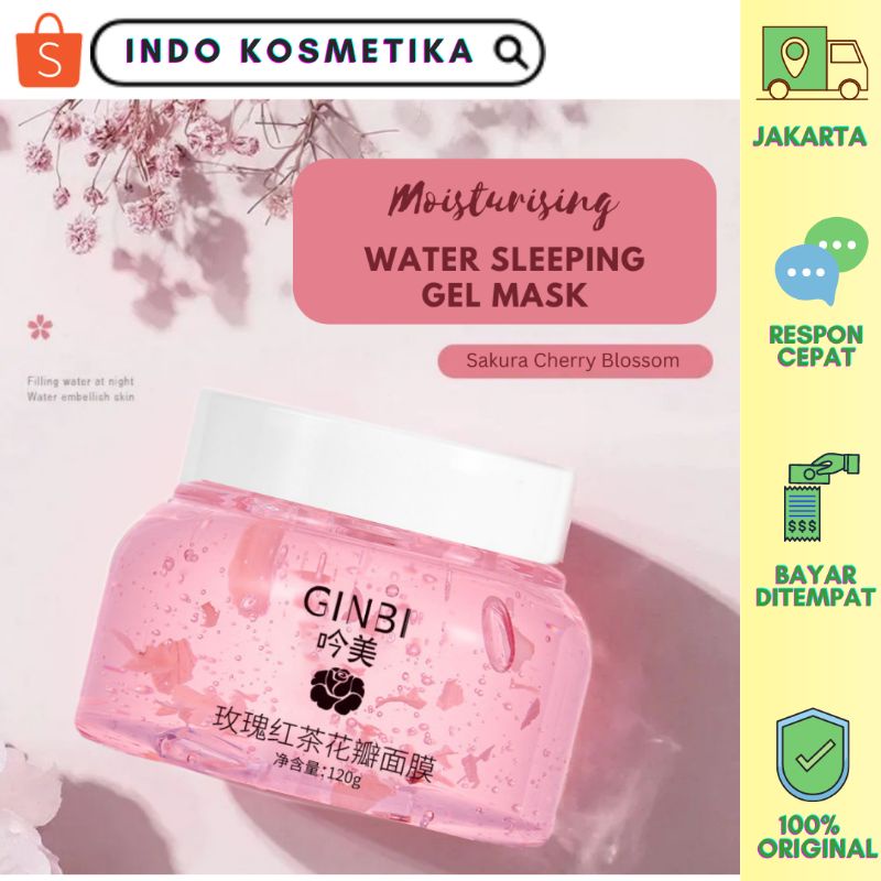 (100% ORI) ROSE GEL SLEEPING MASK MENCERAHKAN MELEMBABKAN MENGHILANGKAN NODA