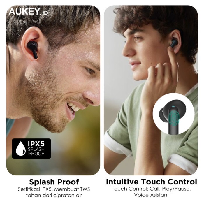 Aukey Earphone Bluetooth TWS Move Series Mini S With BT 5.2 IPX5 - SKU : 501421 / 501422 / 501423 / 501424 - EP-MIS - Garansi Resmi 2 Tahun