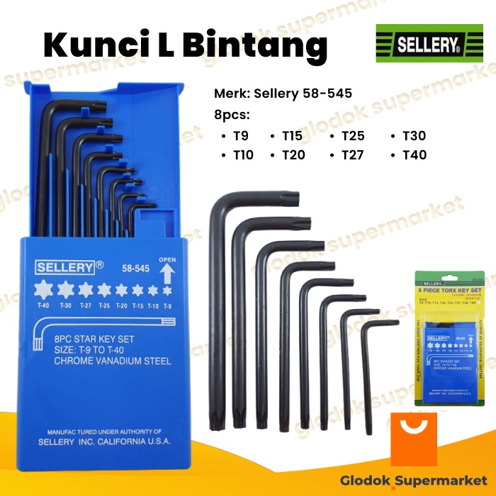 Kunci L Bintang Sellery 58-545 8pcs Star