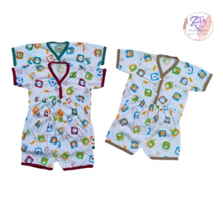 Image of 3 stel baju bayi lengan pendek / 3 stelan baju bayi pendek 0-6 bulan / perlengkapan bayi newborn
