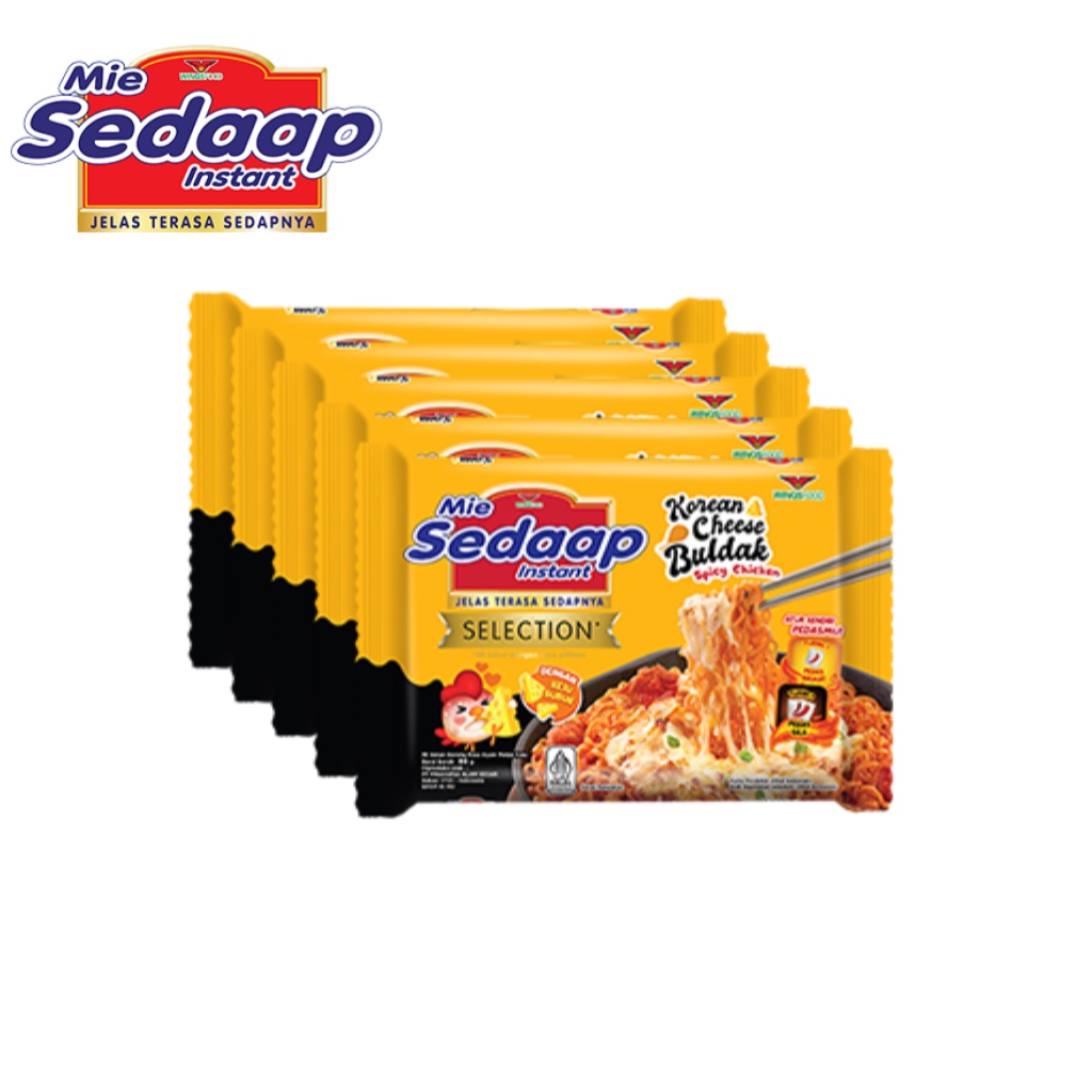 Sedaap Mie Instan Goreng Korean Cheese Buldak Bag 86 gr x5