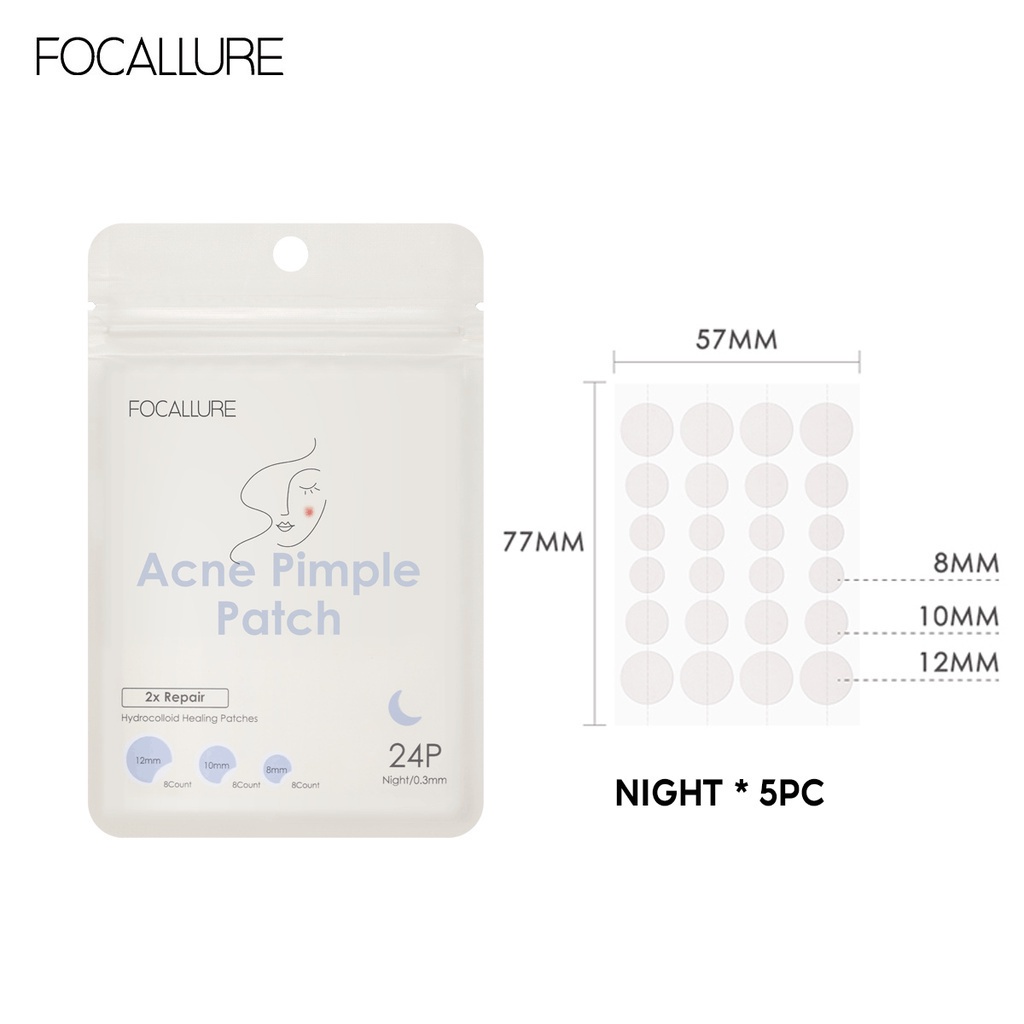 FOCALLURE Spot Patch Acne Treatment Day/Night Untuk Wajah Microneedle Patch - Acne Patch For Cystic Acne FA186