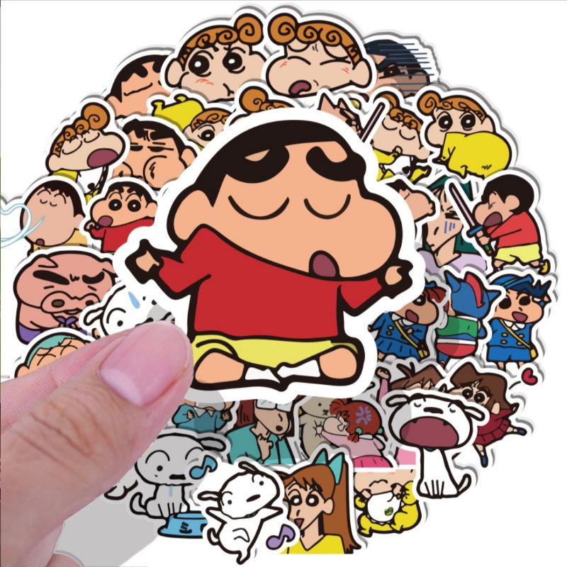 10 PCS Sticker Crayon Sin-Chan Kartun Jepang 4-6 cm