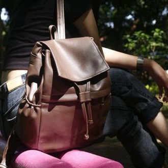 Tu7uh Store Tas Ransel Wanita Kulit Sintetis Tas Gendong Luna Slingbagkonveksi Produktion simple kren tas sekolah