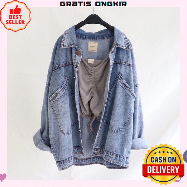 Jaket Wanita Jeans Oversize Import Jins Jacket Lepis Cewek Jumbo Crop Jaket Jeans Jaket Denim Cewek 