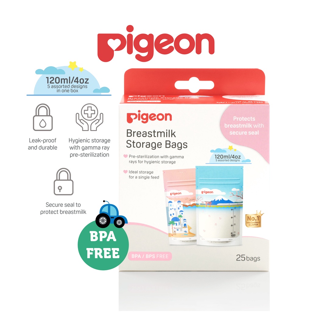 Pigeon Breast milk Storage Bags Holidays 120ml / Kantong ASI 25 bags